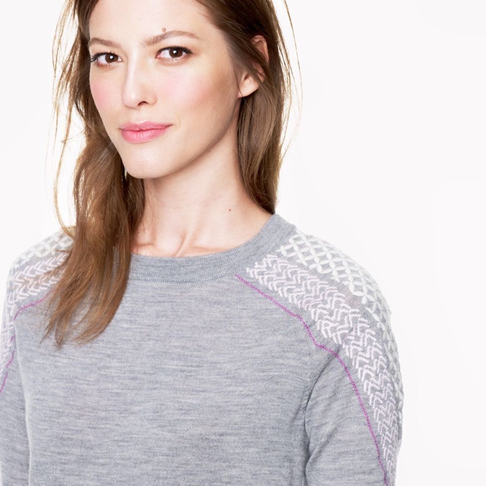 J.Crew Merino Sweater XS Shoulder Embroidery